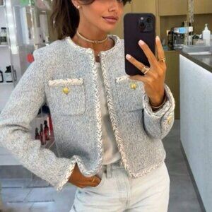 Chanel blue wool coat